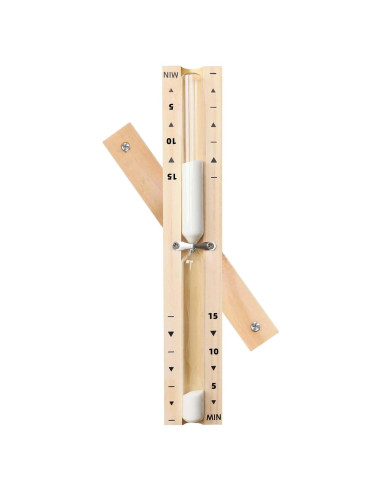 Reloj de Arena de Sauna YLTIMER 15 Minutos Madera Blanca