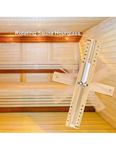 Reloj de Arena de Sauna YLTIMER 15 Minutos Madera Blanca