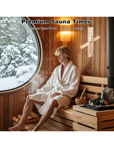 Reloj de Arena de Sauna YLTIMER 15 Minutos Madera Blanca