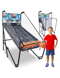 Juego de Baloncesto SereneLife SLBSKBG90 Doble Aro Plegable