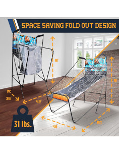 Juego de Baloncesto SereneLife SLBSKBG90 Doble Aro Plegable 2
