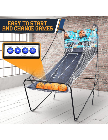 Juego de Baloncesto SereneLife SLBSKBG90 Doble Aro Plegable