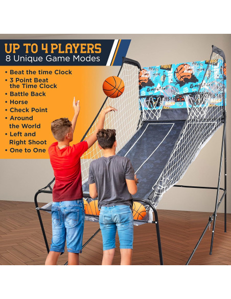 Juego de Baloncesto SereneLife SLBSKBG90 Doble Aro Plegable