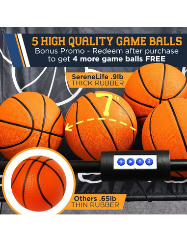 Juego de Baloncesto SereneLife SLBSKBG90 Doble Aro Plegable