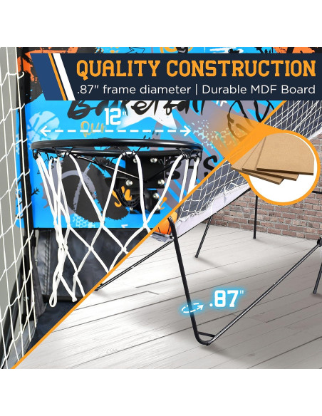 Juego de Baloncesto SereneLife SLBSKBG90 Doble Aro Plegable