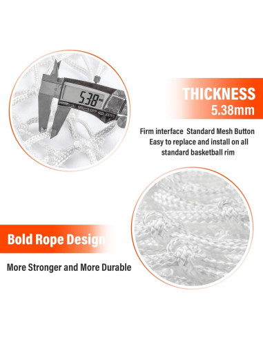 Red de Baloncesto PSLER Ballnet Blanca 22" (55.88 cm) 12 Lazos