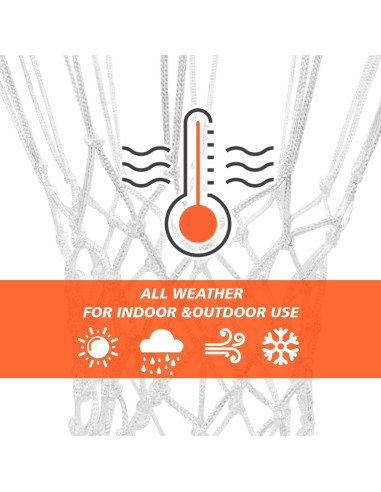 Red de Baloncesto PSLER Ballnet Blanca 22" (55.88 cm) 12 Lazos