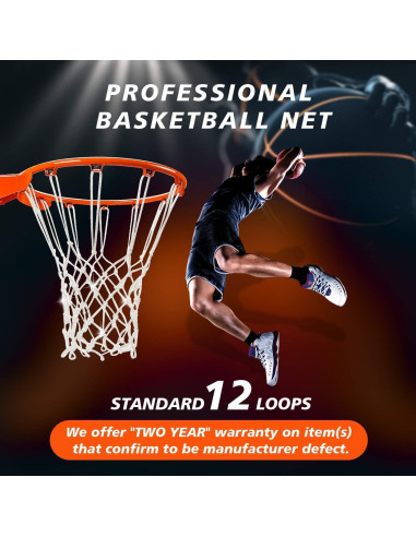 Red de Baloncesto PSLER Ballnet Blanca 22" (55.88 cm) 12 Lazos