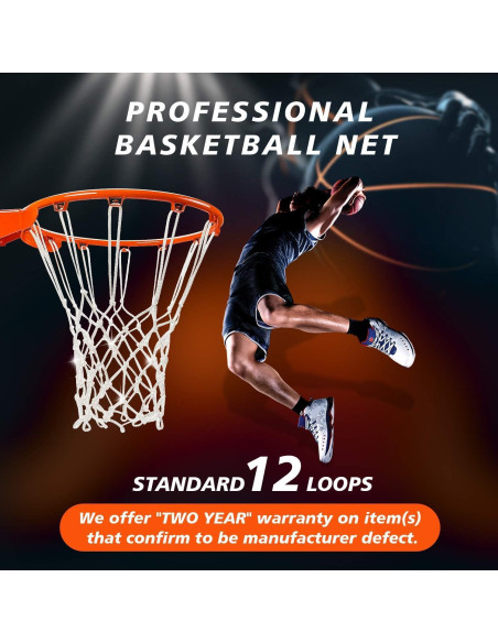 Red de Baloncesto PSLER Ballnet Blanca 22" (55.88 cm) 12 Lazos