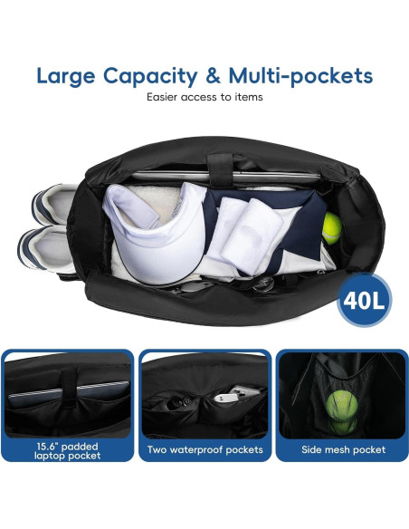 Bolsa de Tenis Tote KAVIGOR Acolchada 40L Resistente al Agua