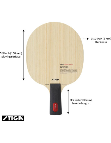 Paleta de Tenis de Mesa Stiga Inspira Híbrido Carbono 90g