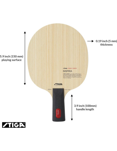 Paleta de Tenis de Mesa Stiga Inspira Híbrido Carbono 90g