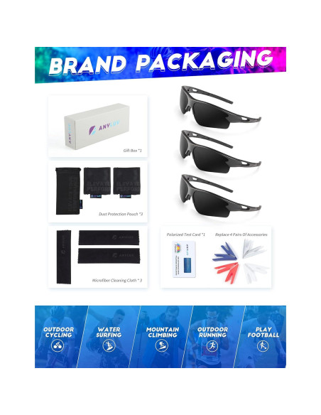 Gafas de sol deportivas ANYLUV A61-1-1-1 polarizadas UV Gafas de sol deportivas ANYLUV A61-1-1-1 polarizadas UV