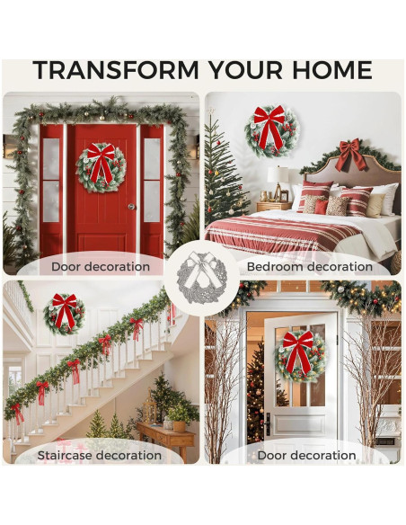 Corona Navideña Iluminada Pinkpum 41.91 cm Verde con LED