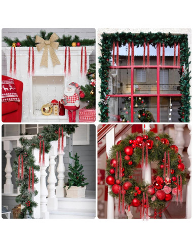 3000pcs Espumilla de Hielo Roja JXITON 45.72cm Decoración Navidad