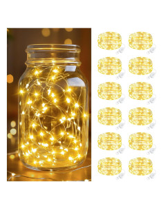 Cadena de Luces de Hadas Btfarm 12 Paquete 2m 20 LED Blanco Cálido