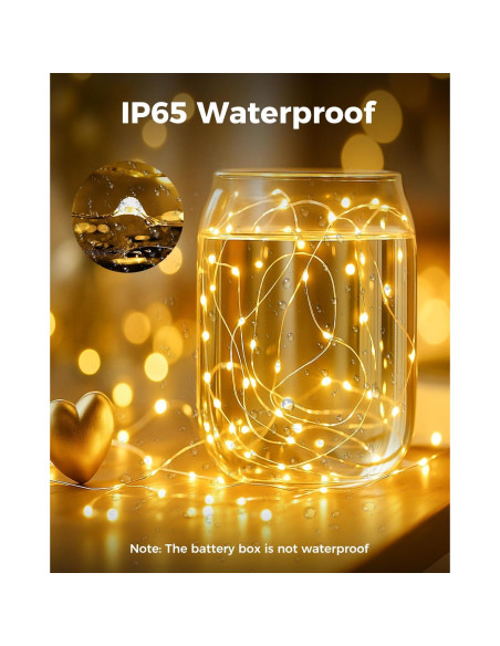 Cadena de Luces de Hadas Btfarm 12 Paquete 2m 20 LED Blanco Cálido