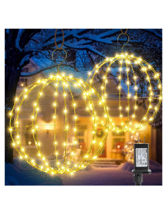 Conjunto de 2 Luces de Bolas Colgantes Flacchi - Blanco Cálido