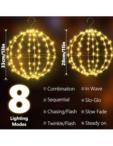 Conjunto de 2 Luces de Bolas Colgantes Flacchi - Blanco Cálido