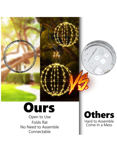 Conjunto de 2 Luces de Bolas Colgantes Flacchi - Blanco Cálido