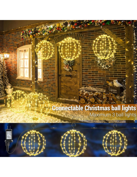 Conjunto de 2 Luces de Bolas Colgantes Flacchi - Blanco Cálido