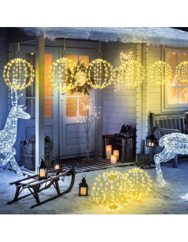 Conjunto de 2 Luces de Bolas Colgantes Flacchi - Blanco Cálido