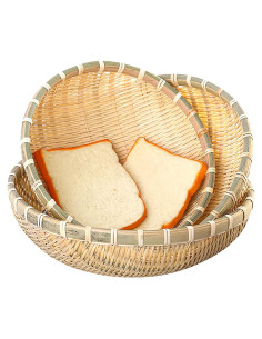 Bandejas de Bambú Cedilis 3 Piezas - Canastas Tejidas 25-30 cm