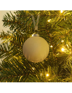 Bolas de Terciopelo Beige KI Store 6pcs 6 cm Adornos Navidad 2