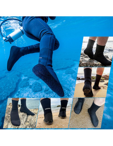 Calcetines de Buceo Neopreno 3mm Dizokizo Antideslizantes