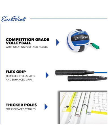 Conjunto de Voleibol y Bádminton EastPoint Sports 2-en-1