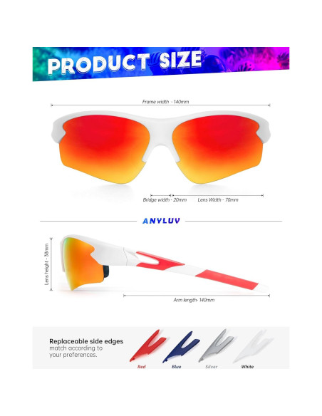 Gafas de sol deportivas ANYLUV A61-2-7 polarizadas UV Gafas de sol deportivas ANYLUV A61-2-7 polarizadas UV