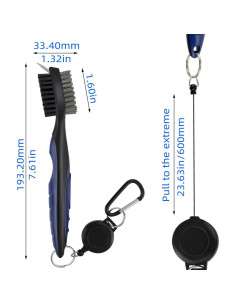 Cepillo de Limpieza de Palos de Golf Yuntop 3 en 1 con Cuerda Retráctil 2