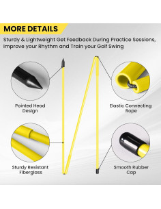 Palos de Alineación de Golf FINGER TEN 121.92 cm 3 Piezas 2