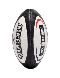 Mini Balón de Rugby Gilbert Seis Naciones - Goma, 17.78x11.43cm 2
