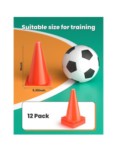 Conjunto de Anillos de Agilidad Hexagonales GHB + 12 Conos 22.86 cm 2