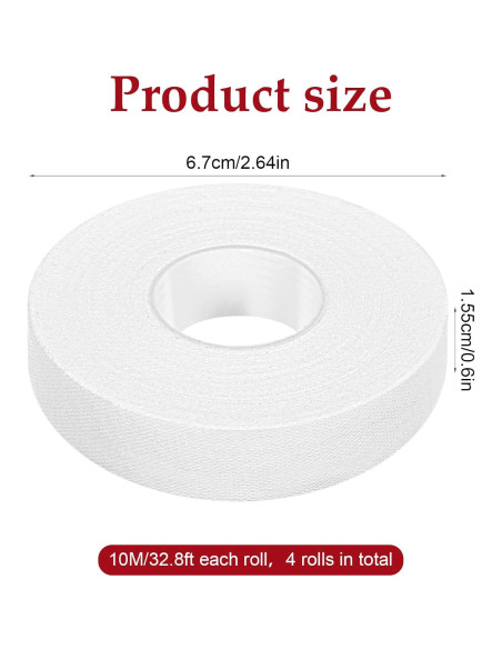 Cinta Atlética para Dedos TIESOME 4 Rollos 1.55 cm x 9.75 m
