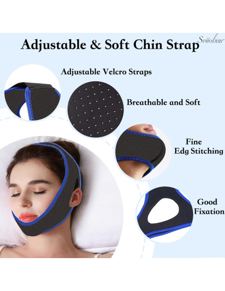 Correa para Barbilla Anti-Ronquidos Sviiolnnr Transpirable