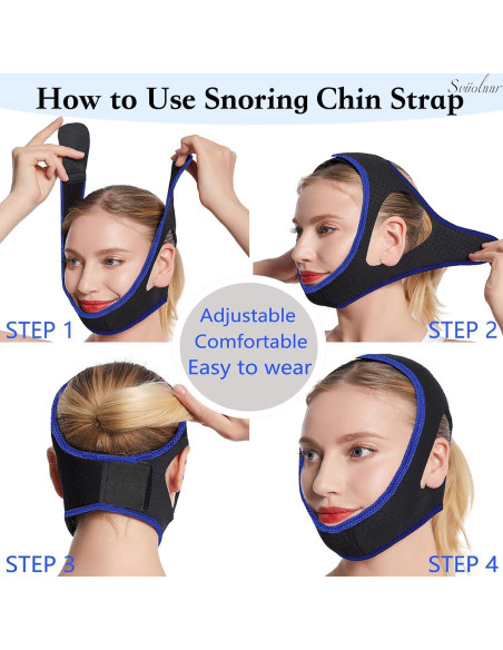 Correa para Barbilla Anti-Ronquidos Sviiolnnr Transpirable