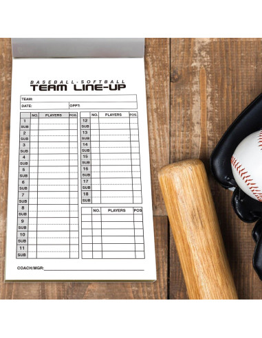 100 Tarjetas de Alineación Béisbol Softbol TENTADO 11.48x19.99cm