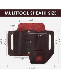 Funda de Cuero para Multiherramienta KEVANCHO EDC 3 Bolsillos 2