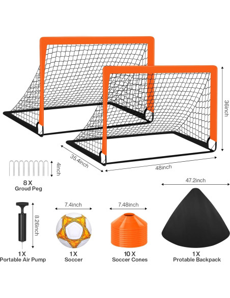 Juego de Porterías de Fútbol Noonchili 4x3 pies para Patio