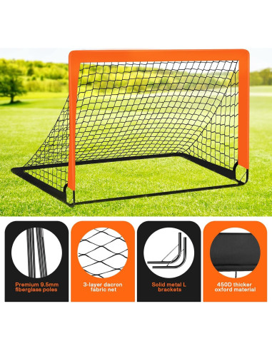 Juego de Porterías de Fútbol Noonchili 4x3 pies para Patio