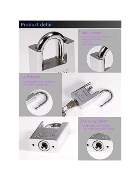 Candado de Cadena de Seguridad Genérico 50cm Acero Endurecido