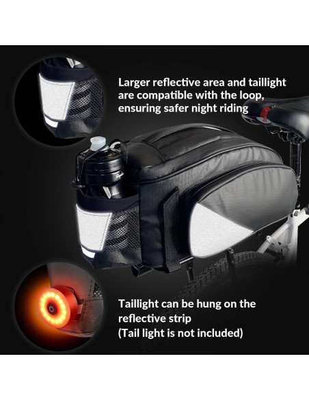Bolsa de Soporte Trasero WOTOW 12L Impermeable para Bicicleta