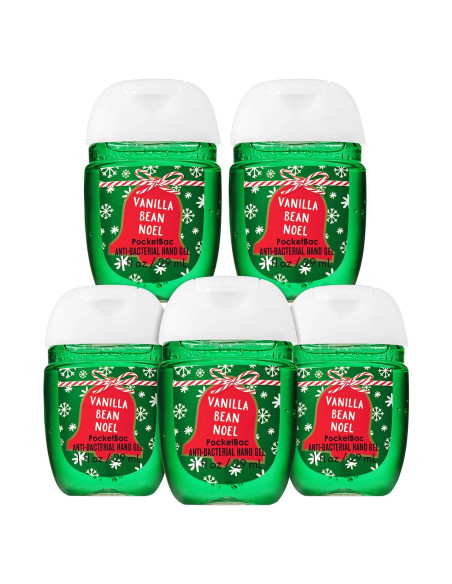 Set 5 Geles Desinfectantes de Manos Vainilla Frijol Noel 29mL