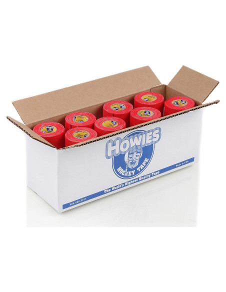 Cinta de agarre no elástica Howies Pro Grip - 12 rollos rojos