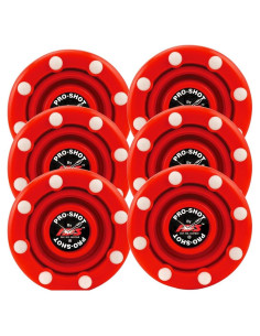 Discos de Hockey sobre Patines IDS Pro Shot - Paquete de 6 - Rojo
