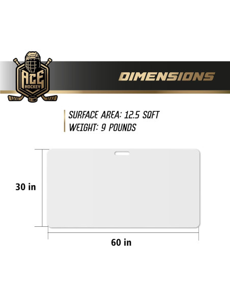 Alfombra de Tiro ACE HOCKEY 76.2x152.4 cm - Hielo Sintético