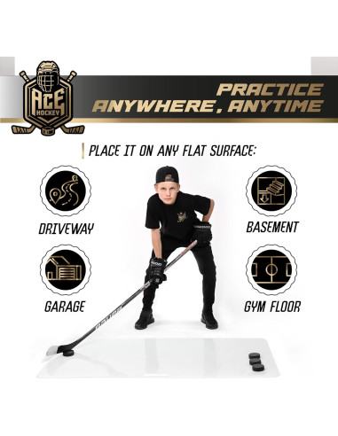 Alfombra de Tiro ACE HOCKEY 76.2x152.4 cm - Hielo Sintético