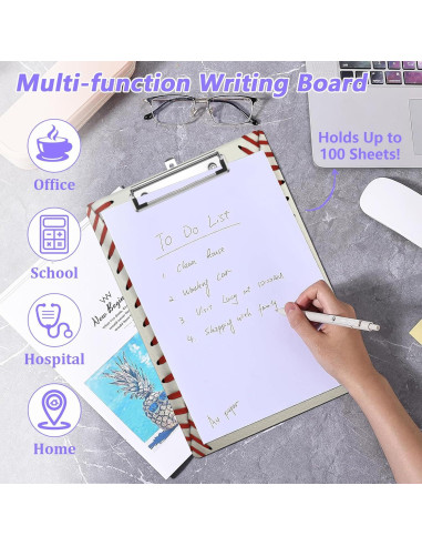 Clipboard A4 EMXION Textura de Béisbol con Clip Metálico